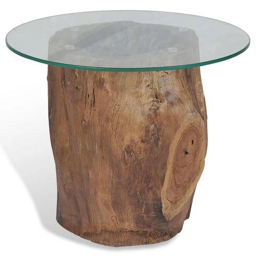 vidaXL vidaXL Coffee Table Teak Glass 50x40 cm - Coffee Table