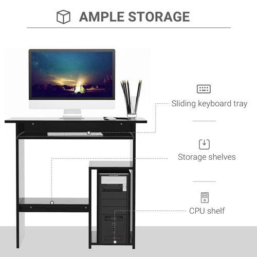 HOMCOM Homcom Compact Computer Desk, 73.5H cm-Black - Uncategorized Desk