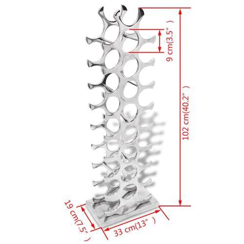 vidaXL vidaXL Wine Rack Aluminium Silver 27 Bottle Capacity with Modern Design for Wine Enthusiasts - Wine Rack