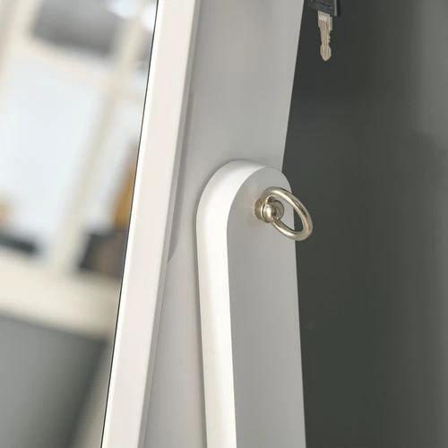Unbranded Mirrored Jewellery Cabinet Lockable Jewellery Organiser White - Mirror