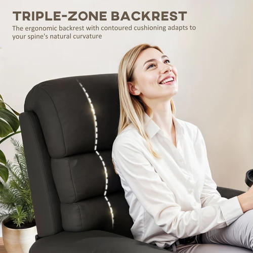 HOMCOM Manual Recliner Chair with Footrest 135 Degrees Ergonomic Design for Comfortable Living Room Relaxation - Recliner
