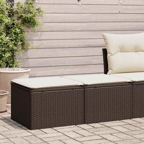 vidaXL vidaXL 2 Piece Garden Sofa Set with Cushions Brown Poly Rattan Acacia - Garden Sofa Sets