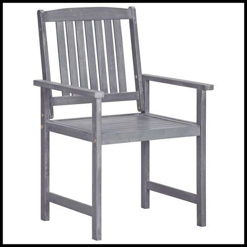 vidaXL 9 Piece Garden Dining Set Solid Wood Acacia Grey by vidaXL