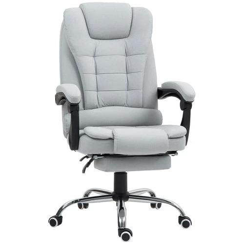 HOMCOM Executive Office Chair Swivel Chair with Footrest Light Grey -