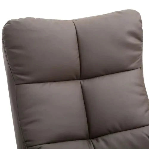 Faux Leather Recliner Chair with Ottoman Footrest Storage Space Brown by Unbranded