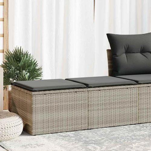 vidaXL 2 Piece Garden Sofa Set with Cushions Light Grey Poly Rattan Acacia by vidaXL