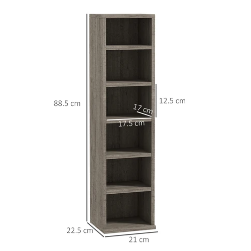 HOMCOM Set of 2 Adjustable CD Media Display Shelf Units with Six Compartments for Home and Office Organization by HOMCOM