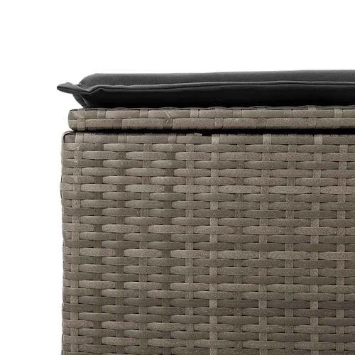 vidaXL 2 Piece Garden Sofa Set with Cushions Grey Poly Rattan Acacia by vidaXL