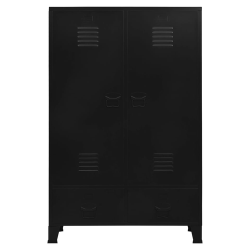 vidaXL vidaXL Wardrobe Industrial Black 90x40x140 cm Steel - Wardrobe