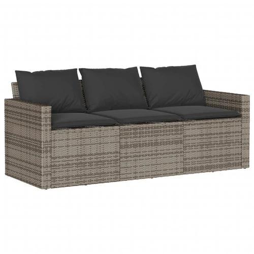 vidaXL vidaXL 2 Piece Garden Dining Set with Cushions Grey Poly Rattan - Garden Set