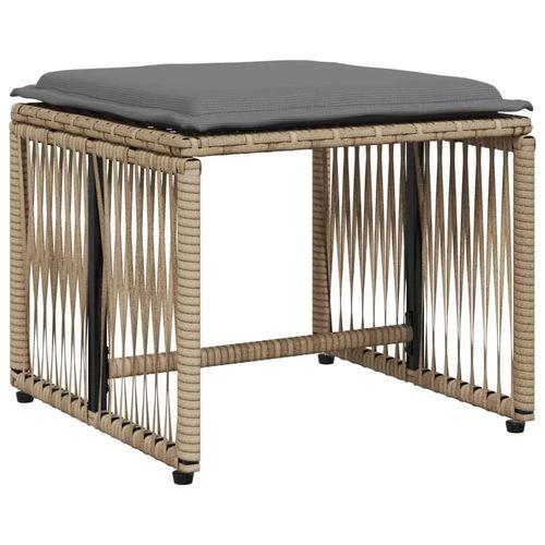 vidaXL vidaXL 7 Piece Garden Dining Set with Cushions Beige Poly Rattan - Garden Set
