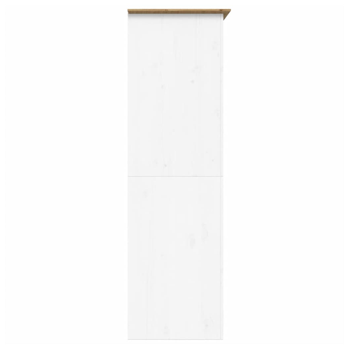 vidaXL Wardrobe BODO White and Brown 101x52x176.5 cm Solid Wood Pine by vidaXL