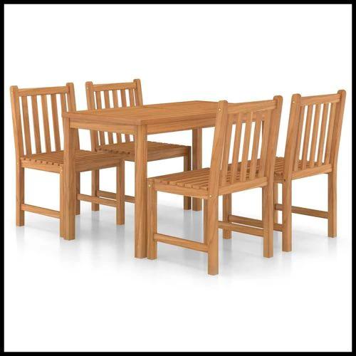 Quality Teak Garden Dining Set 5 Piece Durable Outdoor Patio by vidaXL