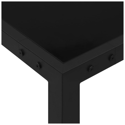 vidaXL Garden Table 130x130x72 cm Black Steel and Glass by vidaXL