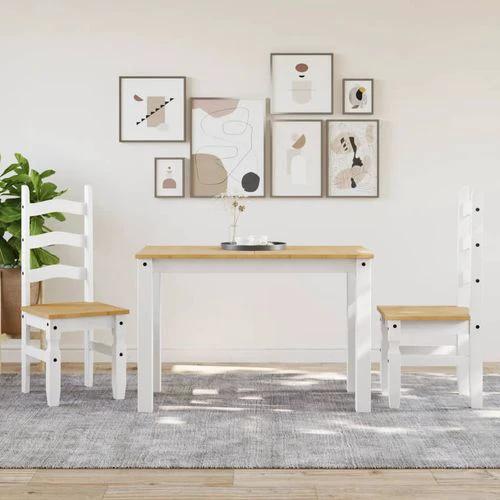 vidaXL Dining Chairs 2 pcs Corona White 42x47x107 cm Solid Wood Pine by vidaXL