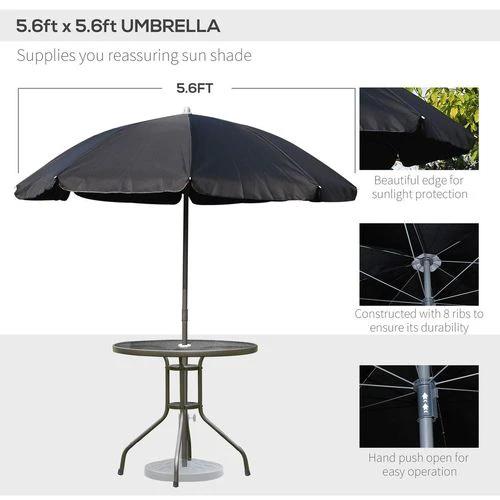 6 Pcs Bistro Set, Texteline-Black by Outsunny