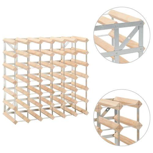 Rustic Solid Pinewood Wine Rack for 42 Bottles with 4 Tiers for Wine Enthusiasts by vidaXL