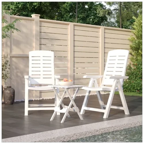 Durable White Polypropylene Garden Dining Set with Foldable Design for Outdoor Entertaining by vidaXL