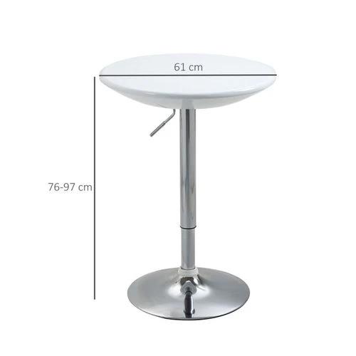 Pneumatic Lift Coffee Bar Table 61 cm Diameter Adjustable Height 76 cm to 97 cm with Swivel Top for Home Bars and Entertaining by N/A