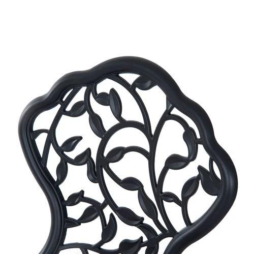 Outsunny Cast Aluminium 3 Pcs Bistro Set-Black - Garden Set
