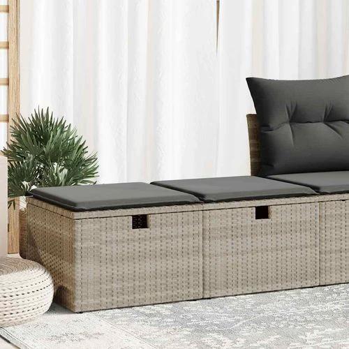 vidaXL 2 Piece Garden Sofa Set with Cushions Light Grey Poly Rattan Acacia by vidaXL
