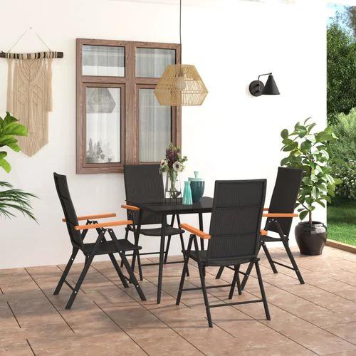 Durable Garden Dining Set with Glass Top and Weather-Resistant Rattan for Outdoor Entertaining by vidaXL
