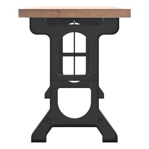 vidaXL Dining Table 110x65x82 cm Solid Wood Fir and Iron - Dining Table