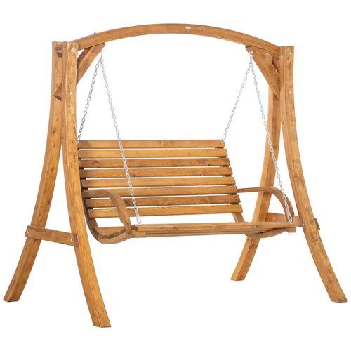 Outsunny 2 Seater Garden Swing Seat Swing Chair, Outdoor Wooden Swing Bench Seat by Outsunny