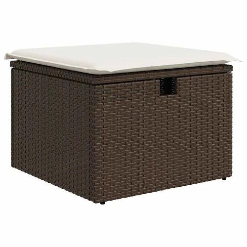 vidaXL 2 Piece Garden Sofa Set with Cushions Brown Poly Rattan Acacia by vidaXL
