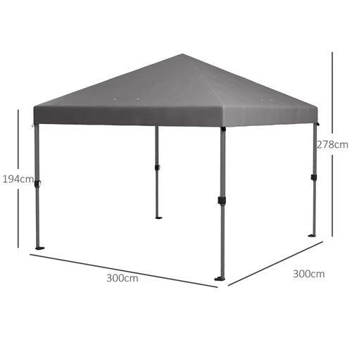 Outsunny Outsunny 3 x 3(m) Pop Up Gazebo, Instant Shelter with 1-Button Push, Grey - Gazebos