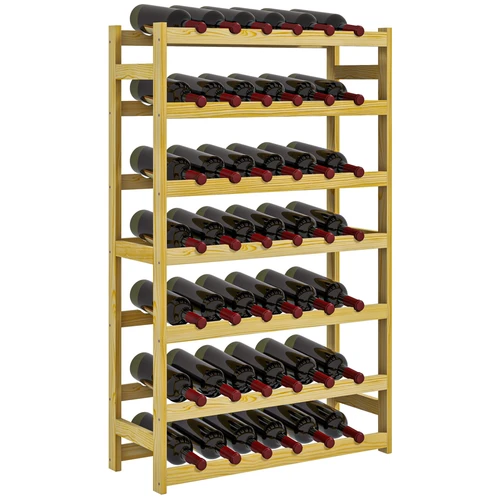 HOMCOM Free Standing Wooden Wine Rack for 42 Bottles with Anti-Tipping Straps for Wine Enthusiasts by HOMCOM
