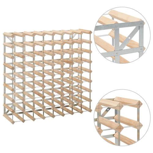 Solid Pinewood Wine Rack for 72 Bottles with Rustic Design for Wine Enthusiasts and Collectors by vidaXL