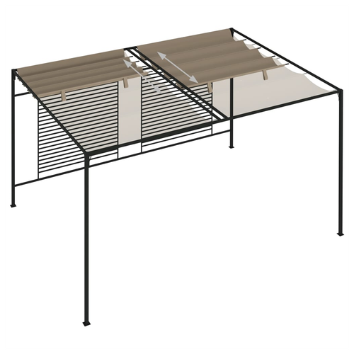 vidaXL vidaXL Gazebo with Retractable Roof 3x4x2.3 m Taupe 180 g/m² - Gazebos
