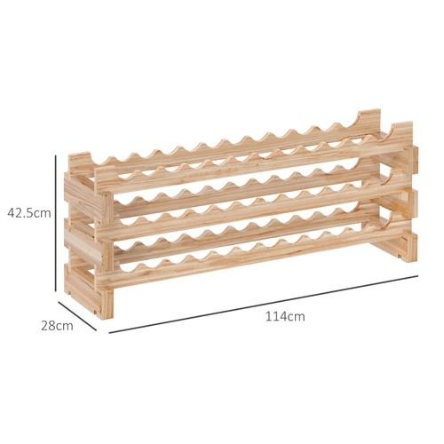 HOMCOM 36 Bottle Wine Rack with Wave Shelves and Modular Design for Wine Enthusiasts by HOMCOM
