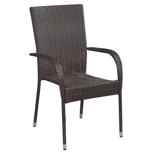 vidaXL 3 Piece Garden Dining Set with Glass Top and Weather-Resistant Rattan for Outdoor Entertaining by vidaXL