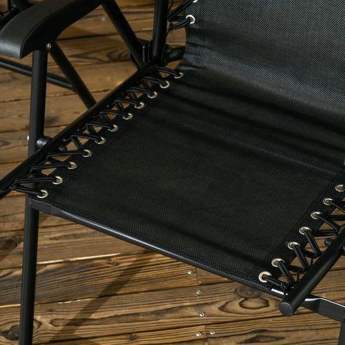 Outsunny Outsunny 2Pcs Outdoor Patio Folding Chairs, Portable Garden Loungers Black -