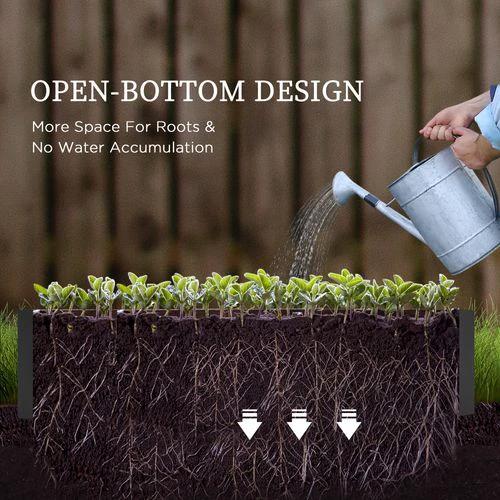 Outsunny Outsuuny Galvanised Raised Garden Bed with Greenhouse and Cover, Dark Grey - Raised Beds