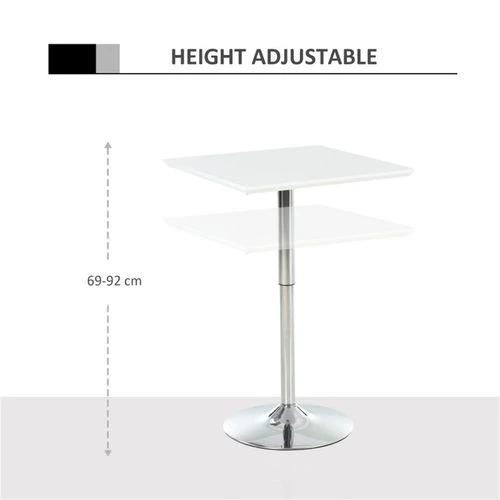 Adjustable Height Coffee Table Bar Table 60x60cm with Modern Design for Home and Office Use by N/A