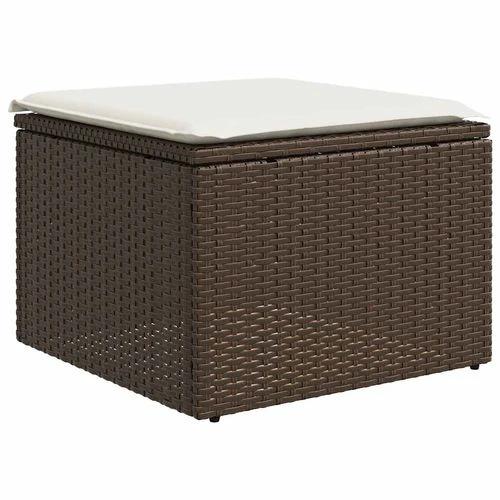 vidaXL vidaXL 2 Piece Garden Sofa Set with Cushions Brown Poly Rattan Acacia - Garden Sofa Sets