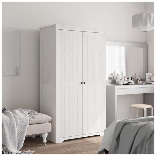 vidaXL Solid Pine Wood Wardrobe 101x52x176.5 cm French Style Spacious Storage for Bedroom by vidaXL