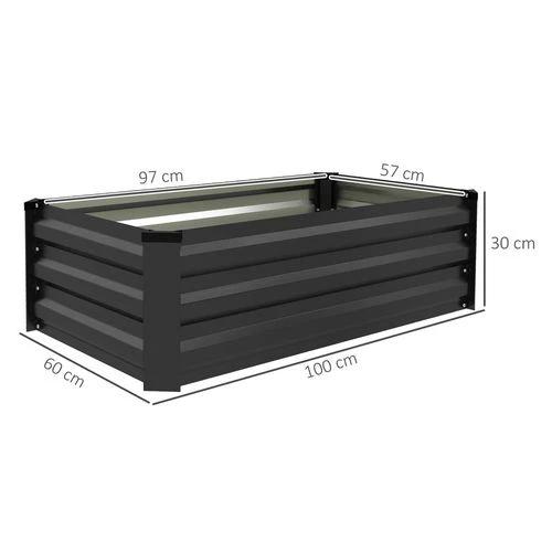 Outsunny Set of 2 Galvanised Raised Garden Bed for Flowers, Herbs and Vegetables by Outsunny