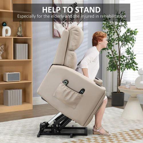 HOMCOM Lift Chair for Living Room, Recliner Chair with Vibration Massage, Heat by HOMCOM