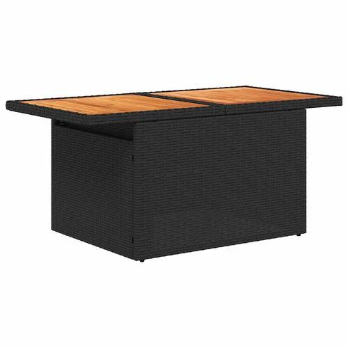 vidaXL 6 Piece Garden Sofa Set with Cushions Black Poly Rattan Acacia by vidaXL