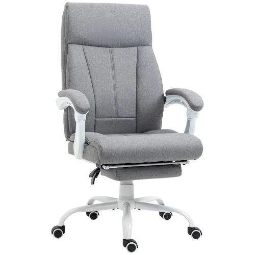Vinsetto Vinsetto Fabric Office Chair for Home with Arm, Foot Rest, Wheels, Grey - Office Chair