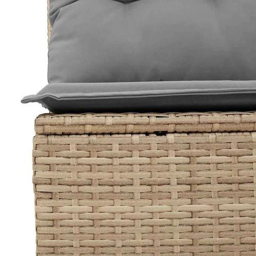 vidaXL 4 Piece Garden Sofa Set with Cushions Beige Poly Rattan Acacia by vidaXL