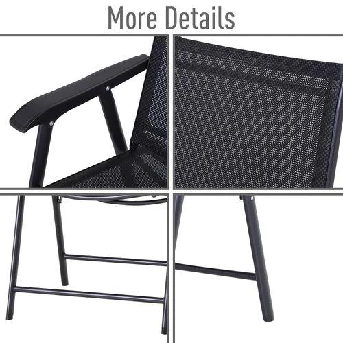 2-PCS Garden Armchairs Outdoor Patio Folding Modern Furniture Black Outsunny by Unbranded