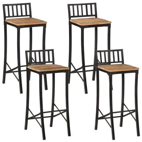 vidaXL vidaXL 5 Piece Bar Set Solid Rough Wood Mango and Metal - Dining Set