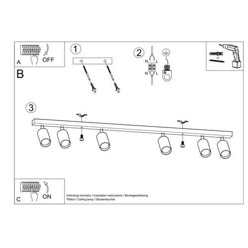 Sollux Lighting Ceiling lamp wood Berg Scandinavian Design GU10 - Ceiling Lights