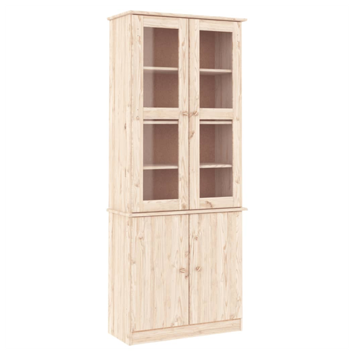 vidaXL vidaXL Glass Display Cabinet ALTA 77x35x186.5 cm Solid Wood Pine - Display Cabinet