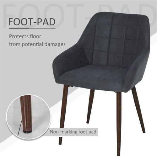 Stylish Dark Grey Dining Chairs Set of Two with Armrests and High Back for Modern Living Spaces by N/A